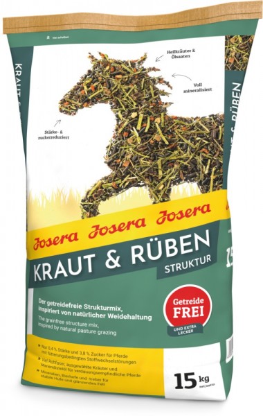 Josera petfood, Pferd, Kraut&Rüben Strukturmüsli 15kg