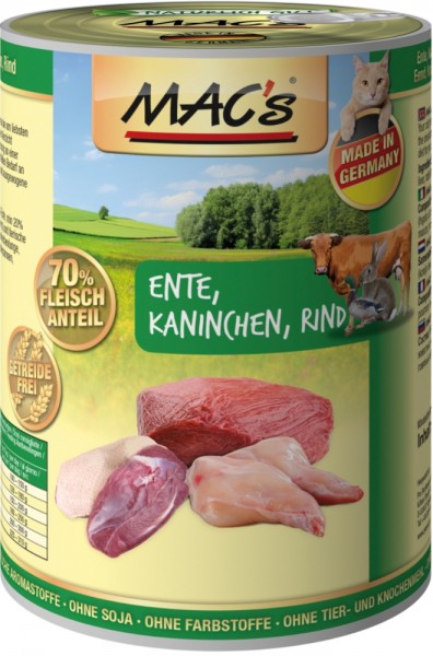 MACs Cat Ente, Kaninchen & Rind - 400g Dose