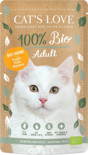 CAT´S LOVE BIO Huhn 100g Pouch-Beutel