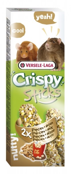 Versele-Laga Crispy Sticks Ratten-Mäuse Popcorn & Nüsse 2 Stück - 110g Frischepack