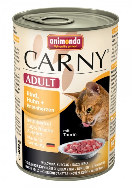 Animonda Carny Adult Rind & Huhn & Entenherzen - 400g Dose