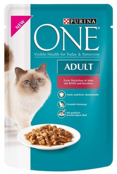 Purina ONE Rind & Karotten 85g Frischebeutel