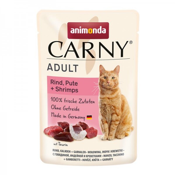 Animonda Cat Carny Adult Rind, Pute + Shrimps - 85g Beutel