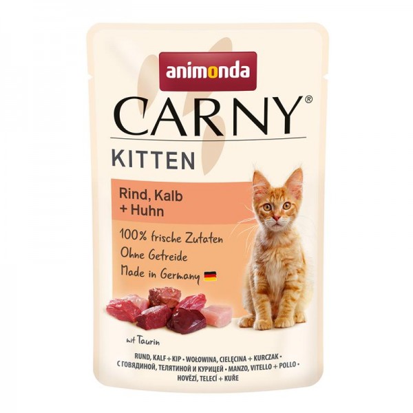 Animonda Carny Kitten Rind, Kalb & Huhn - 85g Portionsbeutel