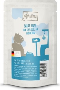 MjAMjAM Quetschie für Katzen - Ente & Geflügel an leckeren Möhrchen 125g