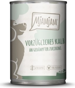 MjAMjAM - Hund vorzügliches Kalb an gedämpfter Zucchini 4