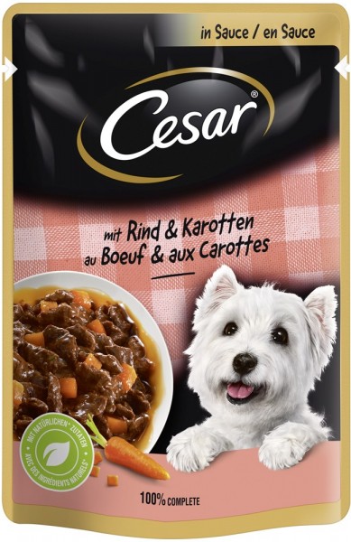 Cesar Feines mit Rind & Karotten in Sauce 100g Frischebeutel