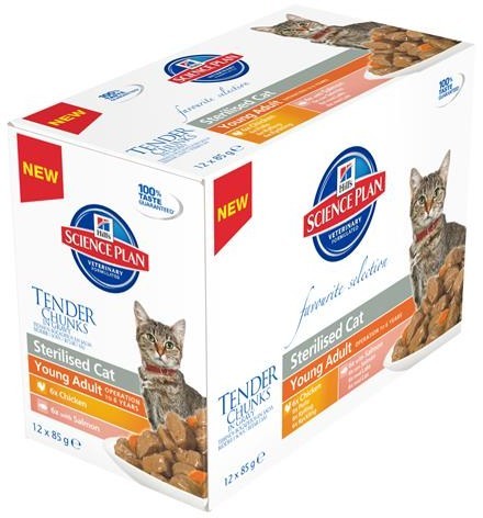 Hills Science Plan Katze Sterilised - 6 x Lachs & 6 x Huhn je 85g Multipack