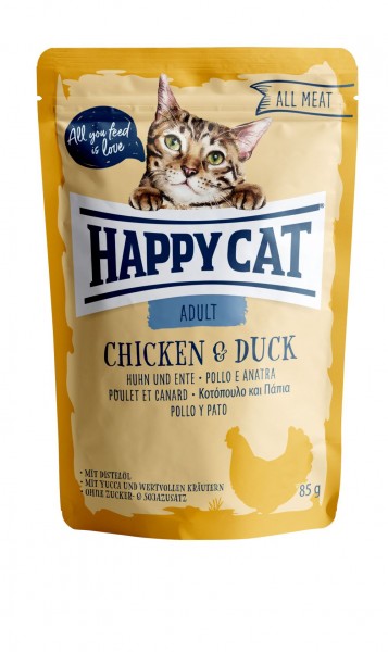 Happy Cat Pouches All Meat Adult Huhn & Ente 85g