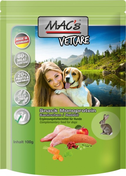 MACs Vetcare Mono Snack Kaninchen - 100g Frischebeutel