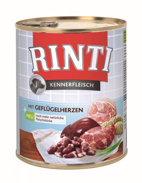 Rinti Pur Kennerfleisch Geflügelherzen 800g