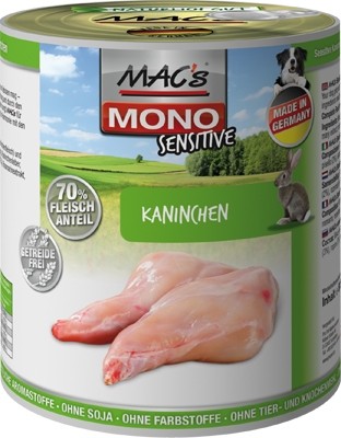 MACs Dog Mono Sensitiv Kaninchen - 800g Dose