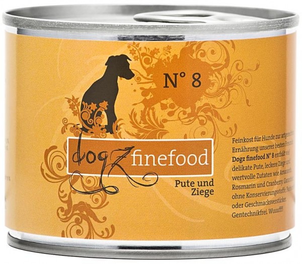 Dogz finefood Dose No. 8 Pute & Ziege 200g