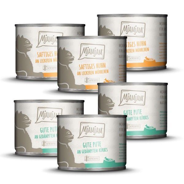 MjAMjAM - Katze Monopaket I mit 3*Huhn und 3*Pute 200 g