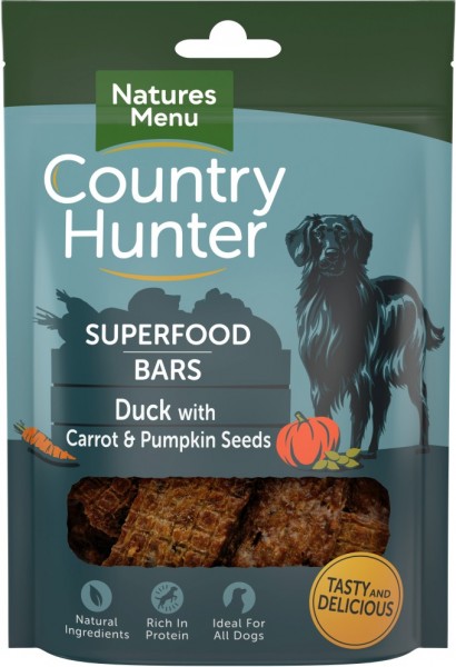 Country Hunter Dog Snack Superfood Bars Ente mit Karotten