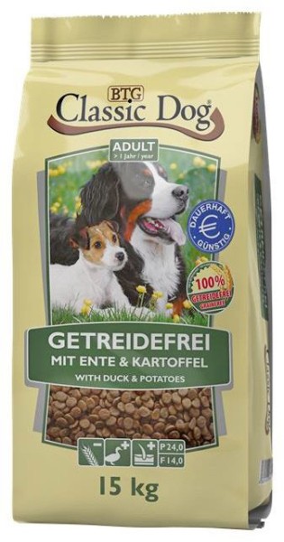 *** Classic Dog Ente & Kartoffel getreidefrei - 15kg Sack [*** AUSLAUFARTIKEL]