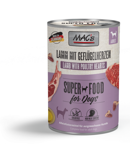 MACs DOG - Lamm & Geflügelherzen 400g