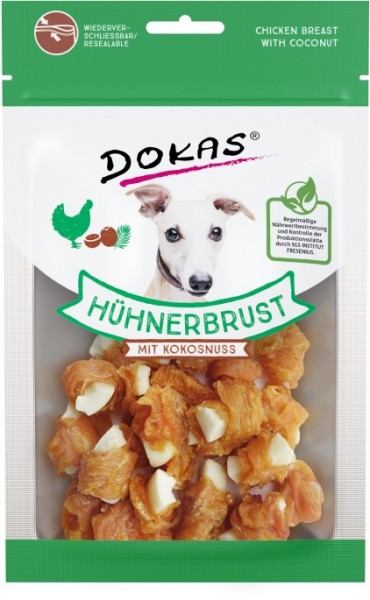 Dokas Hunde Snack Hühnerbrust mit Kokosnuss 60g