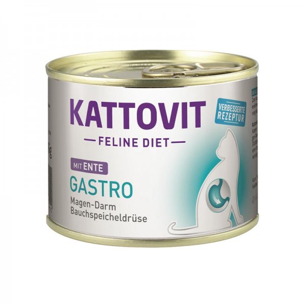 Kattovit Feline Diet - Gastro mit Ente - 185g Dose