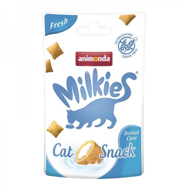 Animonda Cat-Snack Milkies Knusperkissen Fresh Dental Care - 30g Frischebeutel