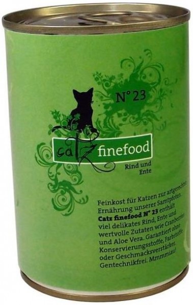 Pets Nature Catz finefood No.23 Rind & Ente 400g Dose